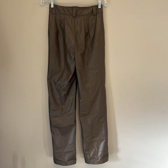 NWT Zara High Rise Faux Leather Straight Leg Francoise Pants size XS - Picture 4 of 10